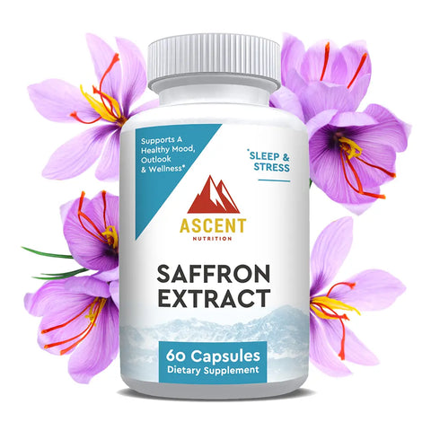 Saffron Extract Supplement 60 Capsules – 88.5 Mg Mood Support – Brain Health Enhancer | Made in USA Ascent Nutrition  simple
