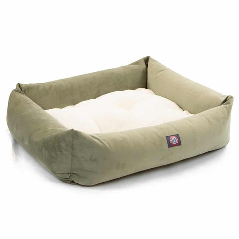 Personalized Suede Luxe Bagel Dog Bed – Plush Comfort – Handcrafted in USA Majestic Pet 