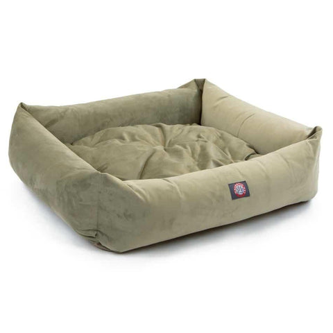 Personalized Suede Luxe Bagel Dog Bed – Plush Comfort – Handcrafted in USA Majestic Pet 