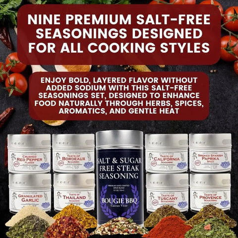 Salt and Sugar Free Gourmet Seasoning Set – 9-Pack Herb Spice Collection | Made in USA Gustus Vitae  Collections & Gift Sets