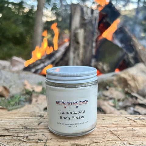 Sandalwood Body Butter Moisturizer – Nourishing Tallow Cream with Essential Oils 4 oz | Made in USA Born to be Free  Moisturizer