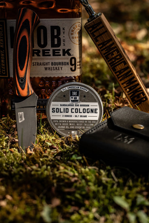 Sandalwood Bourbon Solid Cologne 2oz – Handcrafted Grooming | Made in USA All American Maker 