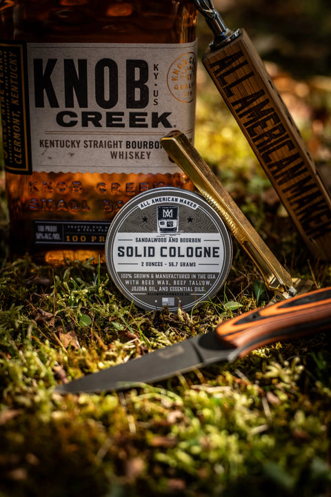 Sandalwood Bourbon Solid Cologne 2oz – Handcrafted Grooming | Made in USA All American Maker 