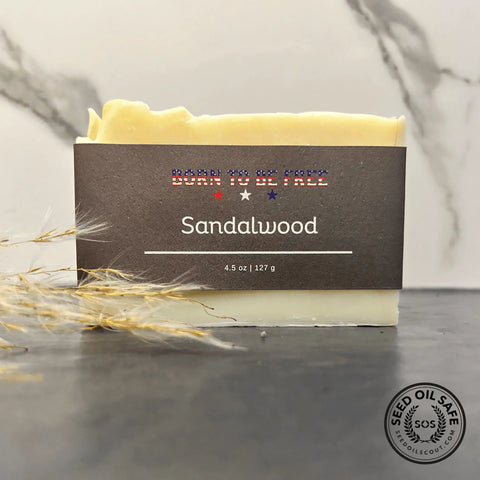 Sandalwood Natural Tallow Soap Bar 4.5oz – Moisturizing Herbal Bath Soap | Made in USA Born to be Free  soap