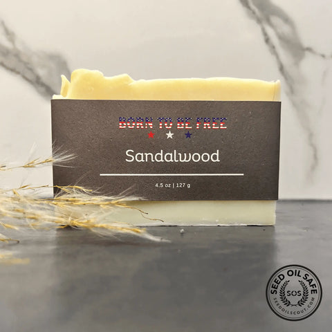 Sandalwood Natural Tallow Soap Bar 4.5oz – Moisturizing Herbal Bath Soap | Made in USA Born to be Free  soap