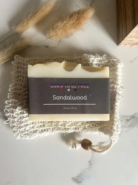 Sandalwood Natural Tallow Soap Bar 4.5oz – Moisturizing Herbal Bath Soap | Made in USA Born to be Free  soap