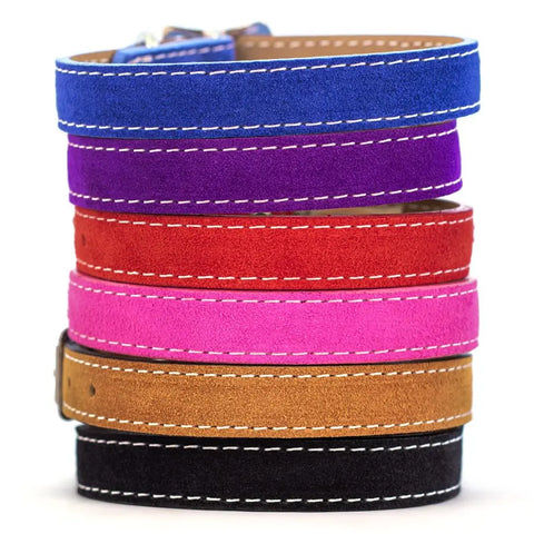 Saratoga Suede Dog Collar – Durable Suede Pet Collar With Pebble Grain Leather Lining | Made in USA Auburn Leathercrafters  item
