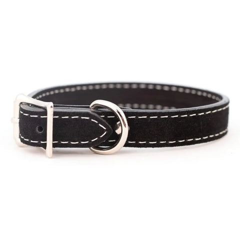 Saratoga Suede Dog Collar – Durable Suede Pet Collar With Pebble Grain Leather Lining | Made in USA Auburn Leathercrafters  item