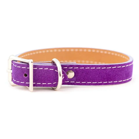 Saratoga Suede Dog Collar – Durable Suede Pet Collar With Pebble Grain Leather Lining | Made in USA Auburn Leathercrafters  item