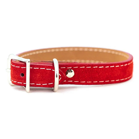 Saratoga Suede Dog Collar – Durable Suede Pet Collar With Pebble Grain Leather Lining | Made in USA Auburn Leathercrafters  item