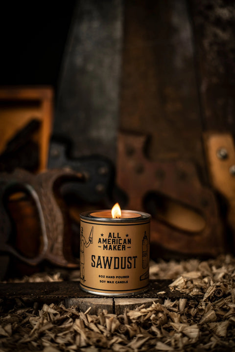 Sawdust Scented Candle All American Maker  Candle