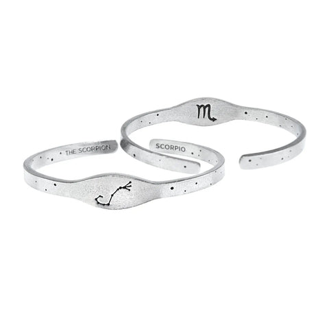 Scorpio Zodiac Cuff Bracelet – Recycled Pewter Astrology Jewelry | Made in USA Eco-Friendly Whitney Howard Designs  Zodiac Cuffs
