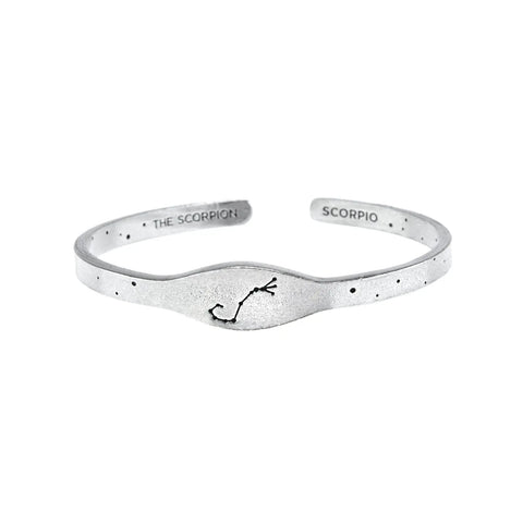 Scorpio Zodiac Cuff Bracelet – Recycled Pewter Astrology Jewelry | Made in USA Eco-Friendly Whitney Howard Designs  Zodiac Cuffs