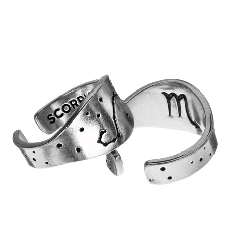 Scorpio Zodiac Ring – Recycled Pewter Astrology Jewelry | Made in USA Celestial Signet Whitney Howard Designs  Zodiac Rings
