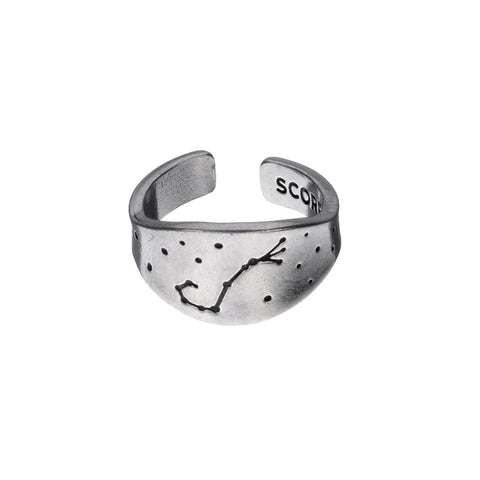 Scorpio Zodiac Ring – Recycled Pewter Astrology Jewelry | Made in USA Celestial Signet Whitney Howard Designs  Zodiac Rings