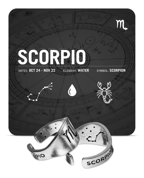 Scorpio Zodiac Ring – Recycled Pewter Astrology Jewelry | Made in USA with Constellation Detail Whitney Howard Designs  Zodiac Rings