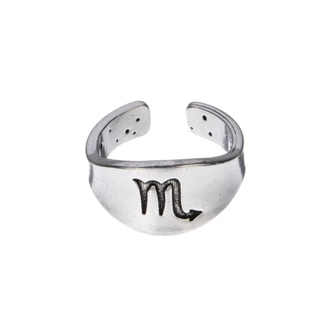 Scorpio Zodiac Ring – Recycled Pewter Astrology Jewelry | Made in USA with Constellation Detail Whitney Howard Designs  Zodiac Rings