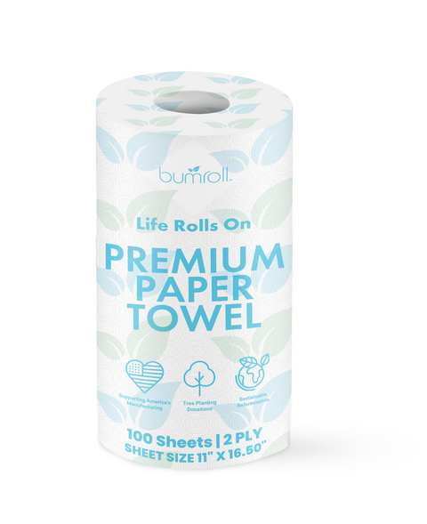 Bumroll Eco-Friendly Toilet Paper – 12 Rolls 400 Sheets 2-Ply | Made in USA Bumroll 