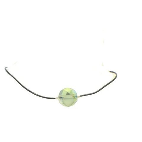 Sea Blue Green Mystic Crystal Leather Choker Necklace 14.5 Inch Adjustable – Handcrafted Jewelry | Made in USA Michelle Marie Boutique  Necklace