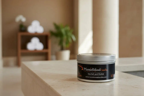 Sea Salt and Orchid - Soy Tin Collection MorninWood Candles  Candles