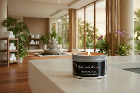 Sea Salt and Orchid - Soy Tin Collection MorninWood Candles  Candles