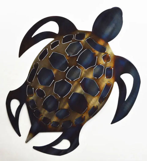 Sea Turtle Metal Wall Sculpture – Coastal Home Decor – Handcrafted Art Piece | Made in USA Knights Home Decor  item