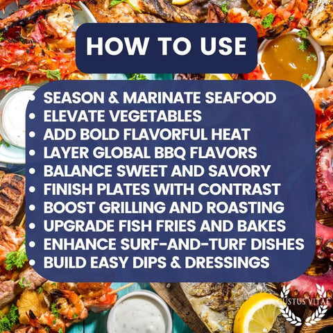 Seafood Seasoning Set of 6 XL Tins – Premium All-Natural Small-Batch Spices | Made in USA Gustus Vitae  Collections & Gift Sets