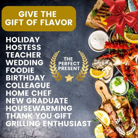 Seafood Seasoning Set of 6 XL Tins – Premium All-Natural Small-Batch Spices | Made in USA Gustus Vitae  Collections & Gift Sets