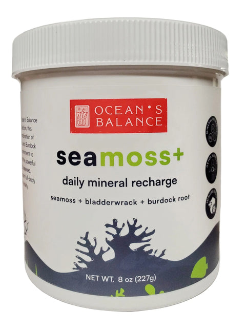 Seamoss+ Herbal Supplement 8oz – Mineral Boost | Made in USA Ocean's Balance 