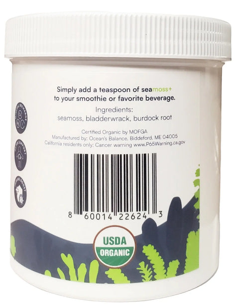 Seamoss+ Herbal Supplement 8oz – Mineral Boost | Made in USA Ocean's Balance 