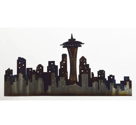 Seattle Skyline Metal Wall Art – Handcrafted Steel Cityscape Panel | Made in USA Knights Home Decor  item