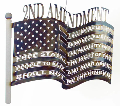 Second Amendment Metal Wall Art – Handcrafted Patriotic Flag Decor | Made in USA Knights Home Decor  item