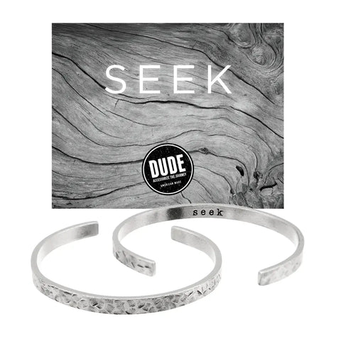 Seek DUDE Eco-Friendly Pewter Cuff Bracelet – Handcrafted Men’s Accessories | Made in USA Whitney Howard Designs  DUDE