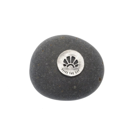 Seize The Day Meditation Stone – Natural River Rock Inspirational Gift | Handcrafted in USA by Whitney Howard Designs Whitney Howard Designs  Meditation Stones