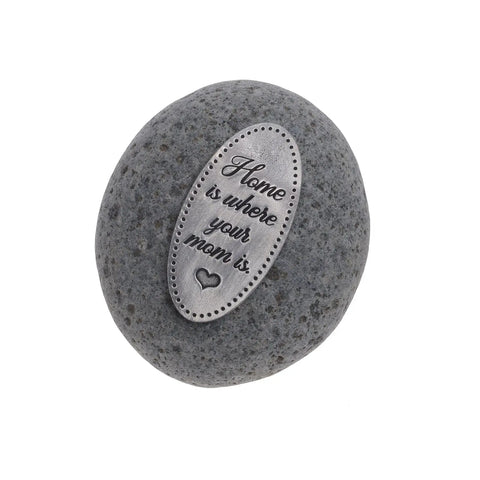 Sentimental Home Is Where Mom Is River Stone Keepsake – Handcrafted Gift | Made in USA Whitney Howard Designs  Rock Garden