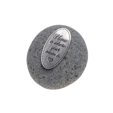 Sentimental Home Is Where Mom Is River Stone Keepsake – Handcrafted Gift | Made in USA Whitney Howard Designs  Rock Garden