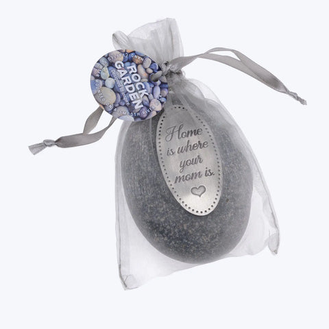 Sentimental Home Is Where Mom Is River Stone Keepsake – Handcrafted Gift | Made in USA Whitney Howard Designs  Rock Garden