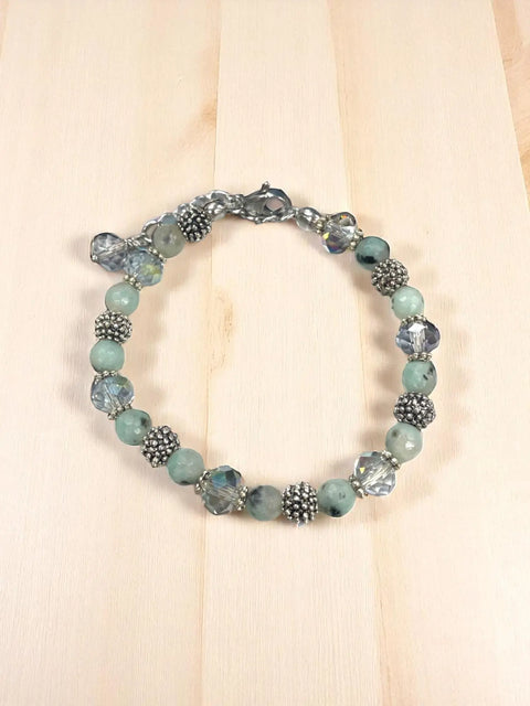 Serene Lotus Jasper Bracelet | Lotus Jasper and Crystal Michelle Marie Boutique  Bracelets