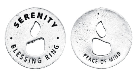 Serenity Blessing Ring Charm – Handcrafted Pewter Inspirational Token | Made in USA Pocket Necklace Gift Whitney Howard Designs  Blessing Ring