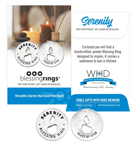 Serenity Blessing Ring Charm – Handcrafted Pewter Inspirational Token | Made in USA Pocket Necklace Gift Whitney Howard Designs  Blessing Ring