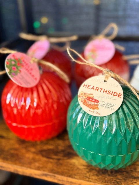 Set Of 2 Holiday Ornament Soy Candles 6 Oz – Handcrafted Seasonal Scents | Made In USA Shanti + Tula  HOME