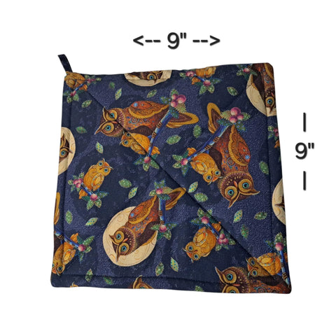 Set Of 2 Owl-Themed Pot Holders 9x9 Inch – Heat-Resistant Kitchen Essentials | Made In USA Frances Farm & Craft  Pot holders