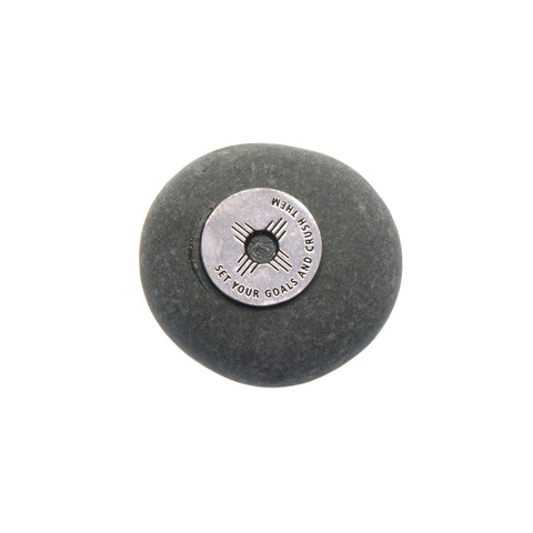 Set Your Goals Meditation Stone – Handcrafted River Rock Success Reminder | Motivational Gift Made in USA Whitney Howard Designs  Meditation Stones