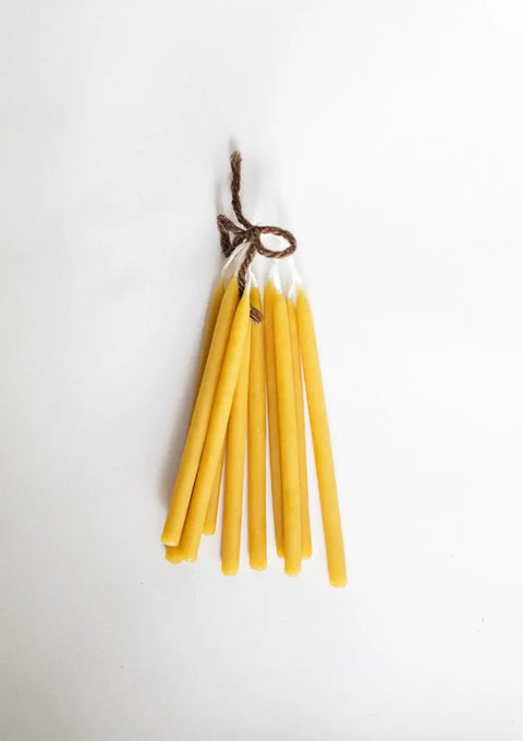 Set of 10 Hand-Dipped Pure Beeswax Celebration Candles 4 Inch – Unscented Home Fragrance | Made in USA Millstream Home  Candle
