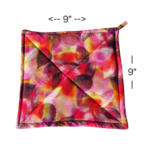 Set of 2 Autumn Leaf Cotton Pot Holders 9 Inch – Heat Resistant Kitchen Gloves | Made in USA Frances Farm & Craft  Pot holders