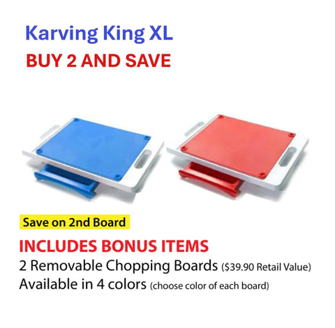 Set of 2 Dripless Cutting Boards – Dual Function Kitchen Chopping Mats | Made in USA Karving King 