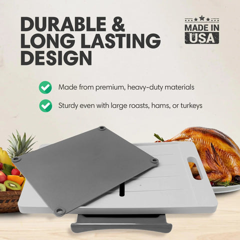 Set of 2 Dripless Cutting Boards – Dual Function Kitchen Chopping Mats | Made in USA Karving King 