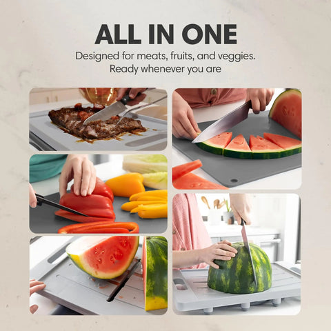 Set of 2 Dripless Cutting Boards – Dual Function Kitchen Chopping Mats | Made in USA Karving King 