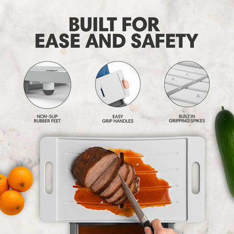 Set of 2 Dripless Cutting Boards – Dual Function Kitchen Chopping Mats | Made in USA Karving King 