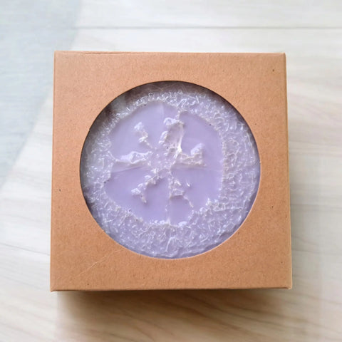 Set of 2 Lavender Infused Goat Milk Exfoliating Soaps with Natural Loofah Fiber | Handmade in USA Frances Farm & Craft 